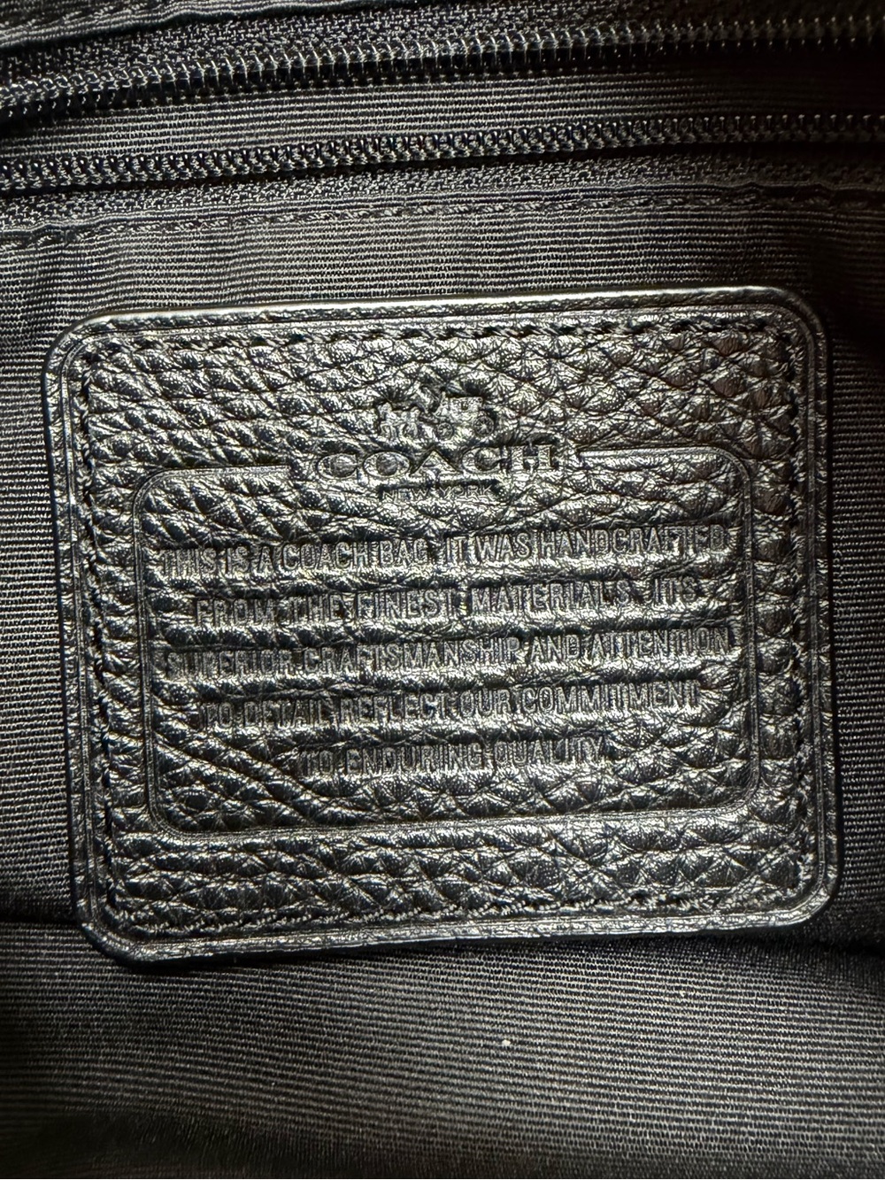 Coach Phoebe Black Pebbled Leather Shoulder Bag Tote Purse - Picture 8 of 16